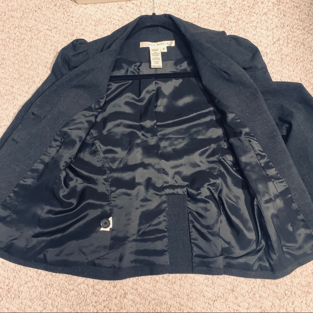 Max Studio Three-Button Charcoal Grey Blazer - image 8